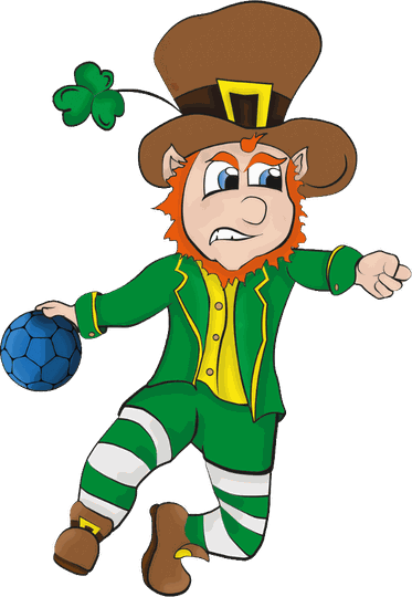 Kobold-Maskottchen mit Handball